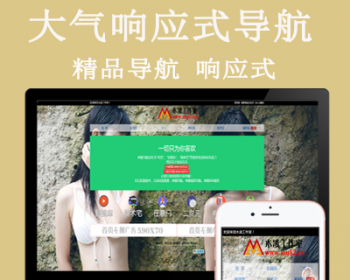 漂亮大气响应式导航程序网站模板 响应式导航程序 （后台可换背景） - PHP