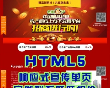 HTML5响应式宣传单页网页招商加盟入驻鼠标滚动翻屏可定做修改div - PHP