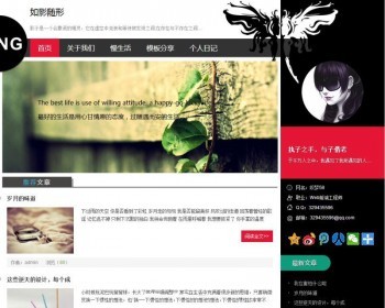 自适应个性的个人博客整站织梦 dedecms模板程序 响应式 - PHP