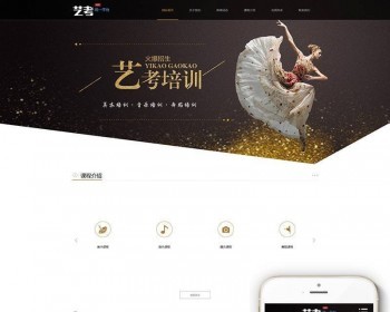 响应式艺考培训类网站织梦dedecms模板（自适应手机端） - PHP