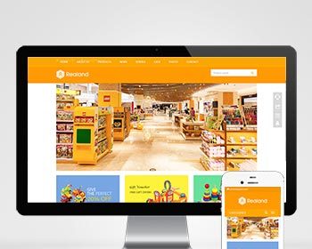 （自适应手机版）响应式食品百货英文外贸类网站织梦模板 HTML5玩具外贸网站源码 - PHP