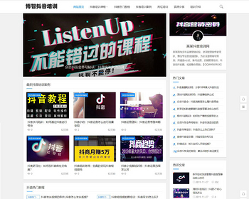 排版大气 抖音运营培训网站源码 文章资讯新闻博客 自适应手机端 - PHP