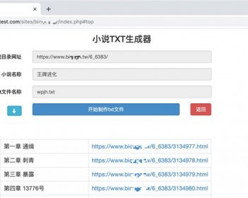 PHP在线小说TXT生成器源码 无需数据库