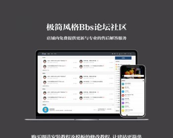 discuz整站带数据极简简约BBS论坛社区多配色建站搭建源码pc+手机 - PHP