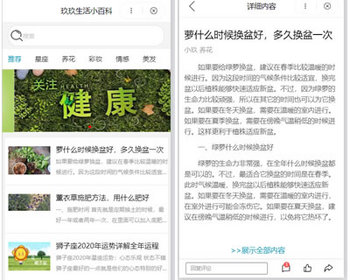 织梦dede百度小程序资讯模板仿第五美人小程序界面 - PHP