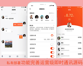 聊天社交即时通信源码IM抖音直播群聊语音视频红包支付不依赖第三方sdk即时通讯 - Java