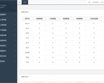 订单管理系统、产品线索库存销售统计管理、手机电脑自适应 - ThinkPHP