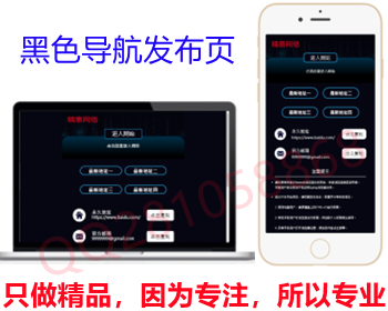 黑色导航发布页引流项目,官网简洁大气发布页导航,产品推广宣传引流页面,好产品推广页面hx - HTML / 前端静态