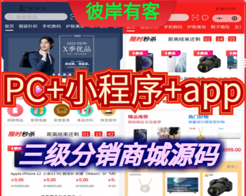 2021年正版电商免授权php商城小程序商城b2b2c开源商城源码免费三级分销彼岸有客商场源 - Laravel