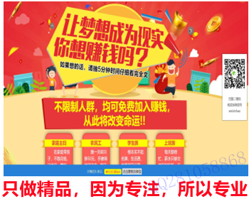 网络赚钱项目单页模版/百度竞价赚钱单页推广/推广落地单页面/高端大气竞价单页源码 - HTML / 前端静态