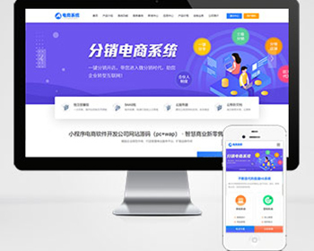 蓝色小程序网站pbootcms模板-小程序电商软件开发公司网站源码（pc+wap） - PHP