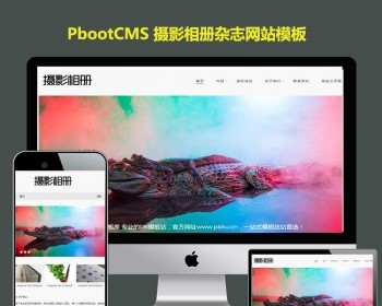 pb模板网站高端轻型摄影相册杂志简约风格画册设计网站pbootcms源码h5响应式手机端 - PHP