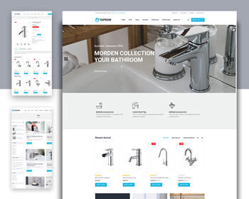 wordpress厨房水龙头卫生间五金外贸商城网站模板主题独立站源码No.274770