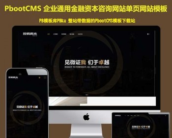 自适应手机端）简繁双语响应式HTML5通用金融资本咨询网站单页PbootCMS模板 - PHP