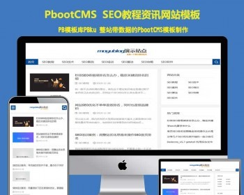 （自适应手机端）响应式SEO教程资讯类网站pbootcms模板博客资讯pb整站源码 - PHP