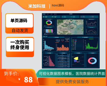 可视化数据图表模板，医院数据统计界面html - HTML / 前端静态