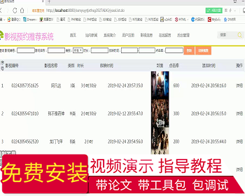 【毕设】jsp098ssm电影视预约推荐系统hsg3927AIA5毕业设计 - Java