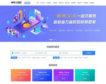 高端大气注册记账财税类网站模板 财务会计公司工商注册财务代理记账类网站PC+WAP - PHP