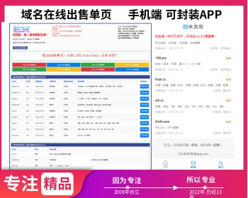 域名在线出售单页|域名出售页面模板html5域名交易单页源码 PC+H5双端自适应页面 - PHP