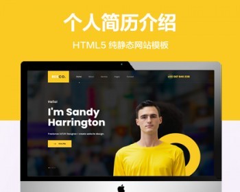（自适应手机端）网页版个人简历纯静态网站模板 HTML5设计师网站源码 - HTML / 前端静态
