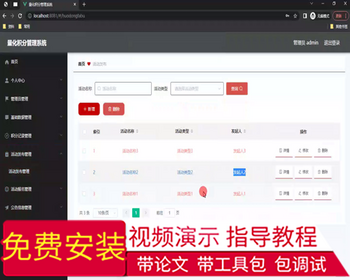毕设ssm478基于Vue的量化积分管理系统+vue毕业设计 - Java