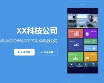蓝色科技公司推广APP页面下载宣传企业应用拓展业务h5纯静态手机自适应单页面源码 - HTML / 前端静态
