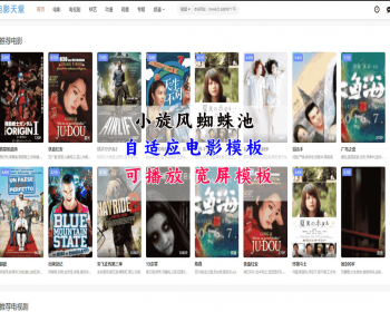 小旋风蜘蛛池白色宽屏电影模板 自适应屏幕 利于seo - HTML / 前端静态