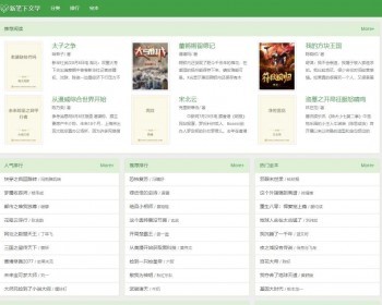 小旋风SEO蜘蛛池小说模板03绿色自适应多页面小说站群模板 - HTML / 前端静态