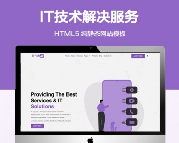推荐 （自适应手机版）IT技术解决服务网站模板 HTML5前端静态网站源码 - HTML / 前端静态