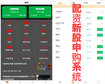 【升级版】台股配资平台/新股申购/折扣申购/在线客服uniapp前端+thinkphp后台