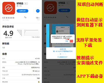（类似苹果官网下载）APP自动识别苹果安卓下载页pp应用下载页源码app分发下载页面软件 - HTML / 前端静态