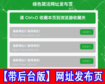 【带后台】网址发布页网站源码防丢失页面域名跳转网址引导页网站引流页下载页网站导航 - PHP