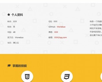 精致的个人技能展示个人博客简历介绍静态HTML - HTML / 前端静态
