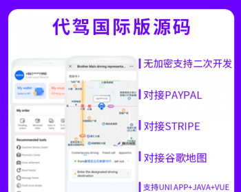 国际版省钱兄JAVA同城代驾源码同城服务源码支持Android+IOS+H5