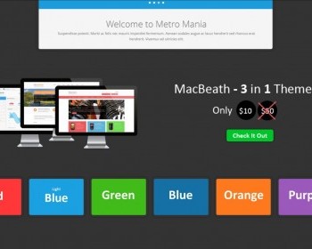 6种样式MetroMania红绿蓝灰紫色多用途模板 - HTML / 前端静态