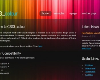 七彩绚丽背景透明css3模板 - HTML / 前端静态