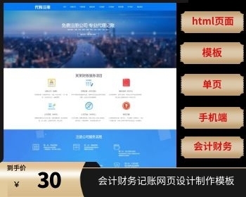 会计财务记账网页设计制作模板 - HTML / 前端静态