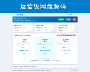 运营级网盘源码/用户共享云盘/提取码/仿城通、蓝奏云盘/支出转存/限速/官方、易支付 - ThinkPHP