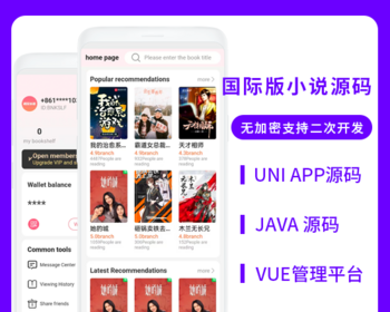 国际版省钱兄小说系统H5+APP 源码 - Java