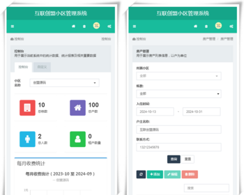智慧小区物业管理源码 自适应多小区物业管理平台 小区物业车辆人员物资值班房屋管理系统 - ThinkPHP