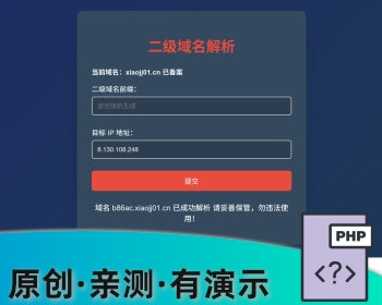 二级域名收费解析阿里云dns域名解析 - PHP