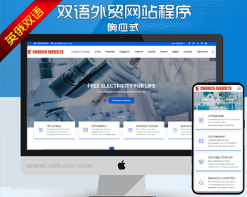 外贸医疗器材网站制作源码程序模板 php响应式英俄外贸企业网站源码程序