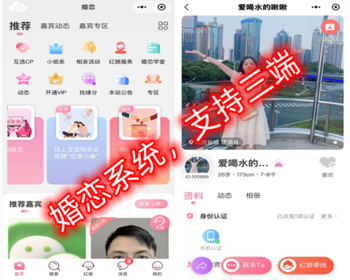 相亲聊天婚恋相亲平台同城交友小程序红娘牵线程序约会付费进群打赏 - PHP