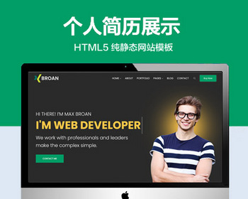 推荐 （自适应手机版）岗位个人简历展示网站模板 HTML5前端静态网站源码 - HTML / 前端静态