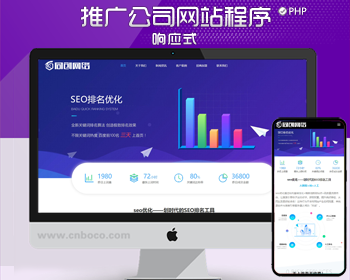 自适应SEO快排推广企业网站模板程序 大气的IT网络软件公司网站源码 - PHP