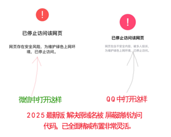 2025款亲测实用解决微信或QQ已经屏蔽的域名跳转浏览器打开.zip - HTML / 前端静态