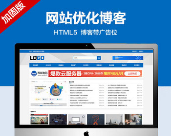 推荐 （自适应手机端）网站优化SEO博客类网站模板-带广告位 - PHP