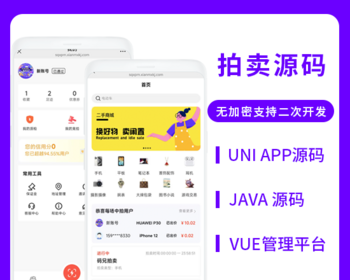 省钱兄JAVA拍卖系统商品拍卖系统源码支持小程序＋公众号＋APP＋H5