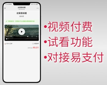 单页视频付费微信内视频付费单页源码对接易支付 - PHP