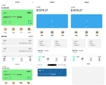 首发U卡u转换visa卡可绑定微信支付宝消费源码 - Vue